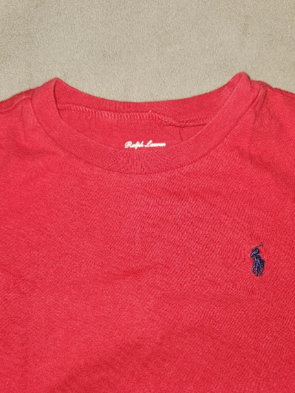 Ralph Lauren Red Short-Sleeve Crewneck Tee with Navy Pony